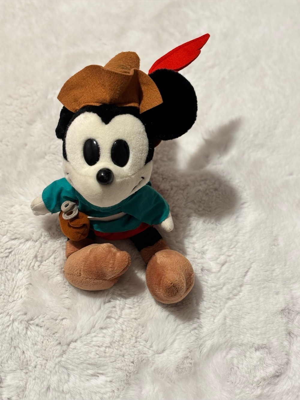 Vintage 90s Disney Store Brave Little Tailor Mickey Mouse 14" Plush Toy